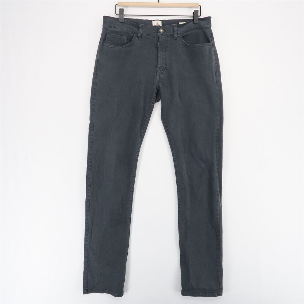 Flint And Tinder 5 Pocket Pants Mens 33x34* Washed Dark Gray Slim Fit